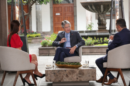 Evento. El presidente Guillermo Lasso en una entrevista en Carondelet.