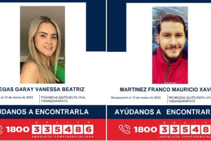Con este cartel las autoridades anunciaron la desaparición y búsqueda de los esposos.