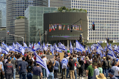 Protesta en Tel Aviv contra la reforma judicial del Gobierno de Benjamín Netanyahu.