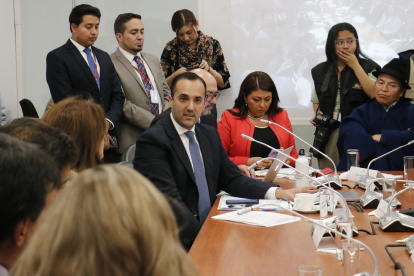 El canciller Juan Carlos Holguín compareció en esta semana en la Asamblea Nacional para explicar la fuga de la exministra.