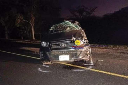 Vehículo en el que se movilizaba el grupo de migrantes, en Nicaragua.