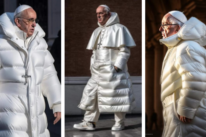 Foto del Papa Francisco manipulada con la Inteligencia Artificial.