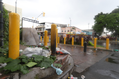La basura se estanca en el parque