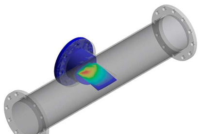 Uno de los diseños del dispositivo adaptado a las tuberías, que ha sido creado por investigadores de la UPC.
