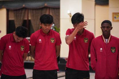 Los jugadores de la selección sub-20 de Indonesia lucieron abatidos por quedar fuera del Mundial.