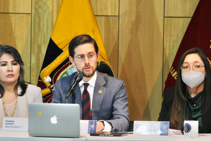 Las autoridades del Banco Central, en su presentación este 31 de marzo de 2023.