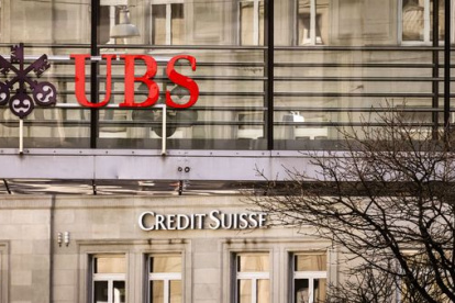 Credit Suisse y UBS, los dos principales bancos de Suiza.