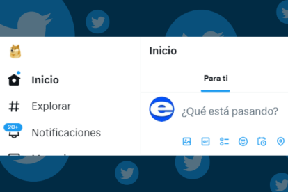 Doge puede ser visto ocupando el lugar del logo de Twitter solo en la versión de escritorio de la red social