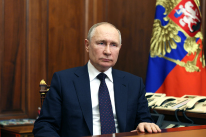 El presidente de Rusia, Vladimir Putin, fue registrado este lunes, 27 de marzo, en Moscú (Rusia). EFE/Mikhael Klimentyev/Kremlin/Pool