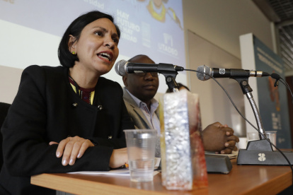 Fotografía de archivo en la que se registró a la directora de la Unidad para la Atención de Víctimas del conflicto armado en Colombia, Patricia Tobón, en Bogotá (Colombia).