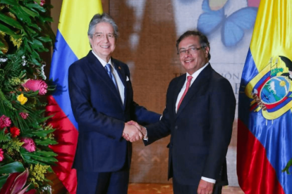 Cita. Los mandatarios de Ecuador y Colombia, Guillermo Lasso y Gustavo Petro  se reunieron en agosto de 2022 tras la investidura dada en la nación cafetera.