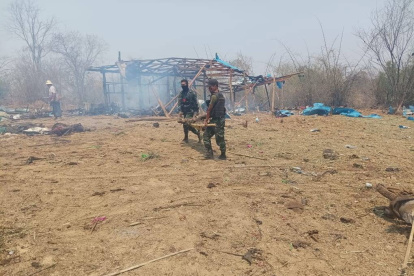 Imagen de la localidad birmana bombardeada el martes por el Ejército del país por albergar un acto de la oposición. ONLY/NO SALES
