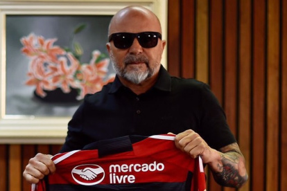 Jorge Sampaoli fue presentado como nuevo entrenador de Flamengo.