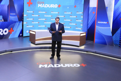 Nicolás Maduro, presidente de Venezuela, durante su participación en un programa de televisión, en Caracas (Venezuela).