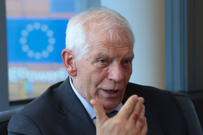 El alto representante de la Unión Europea para Asuntos Exteriores, Josep Borrell, durante la entrevista concedida en Bruselas.
