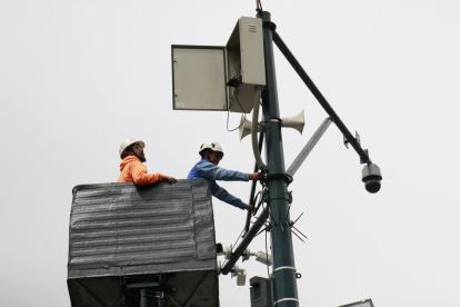 Simulación. Durante el evento se activaron las alarmas para mostrar que estaban habilitadas.