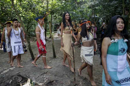 Apertura. Con motivo del Día de los Pueblos Indígenas, las comunidades de Jaraguá organizaron un  festival cultural para compartir su modo de vida.