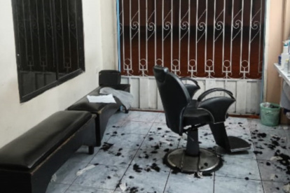 Local. El dueño de la barbería indicó que no había recibido antes amenazas.
