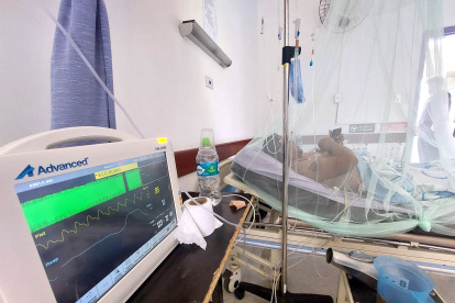 Un paciente con dengue recibe tratamiento en un hospital, en una fotografía de archivo. EFE/Juan Carlos Torrejón