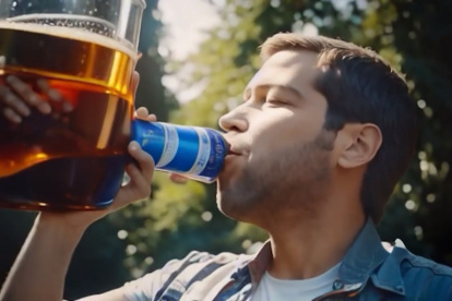 El comercial muestra un trabajo poco prolijo por parte de la IA en los cuerpos y rostros de los participantes.