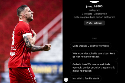 El belga publicó las capturas de las amenazas en su IG.