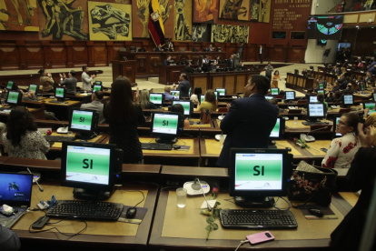 96 legisladores votaron a favor de la reelección de Saquicela.