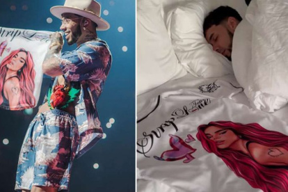 Anuel duerme junto a la camiseta de Karol G.