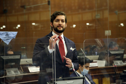 El asambleísta Esteban Torres, del Partido Social Cristiano (PSC), en una intervención en la Asamblea Nacional.