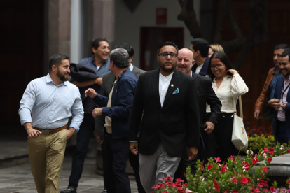 Los exlegisladores oficialistas llegaron la tarde del 17 de mayo de 2023 al Palacio de Carondelet.