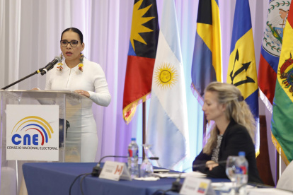 La presidenta del Consejo Nacional Electoral (CNE), Diana Atamaint, en una imagen de archivo.