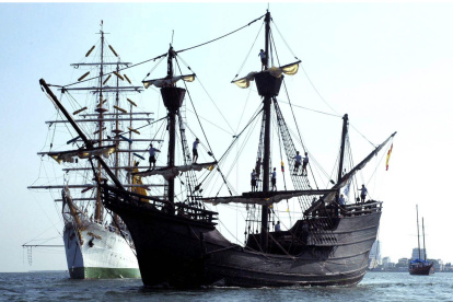 Histórico. Una réplica del barco español del siglo XVI que naufragó.