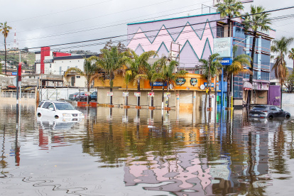 Fotografía de una inundación provocada por la llegada de un frente frío en México. Archivo