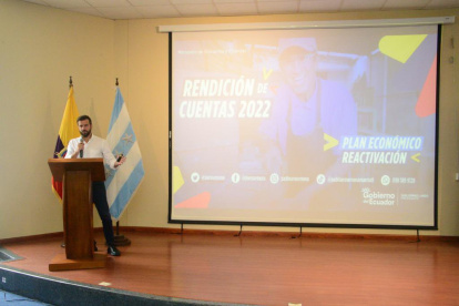Pablo Arosemena, ministro de Economía y Finanzas, en el evento de rendición de cuentas 2022.