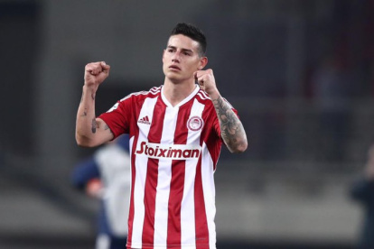 James Rodríguez jugó durante 7 meses en el Olympiacos. Llegó en septiembre de 2022