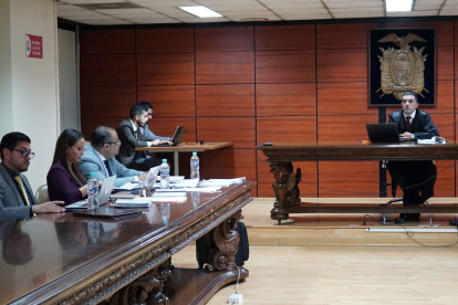 Diligencia. El 9 de mayo fue la audiencia de recusación de la vocal Maribel Barreno contra el juez Walter Macías.