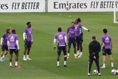 MADRID, 26/05/2023.- El Real Madrid entrena en Valdebebas este viernes para preparar su partido de la 37ª jornada de LaLiga Santander contra el Sevilla. EFE/ J.J. Guillén