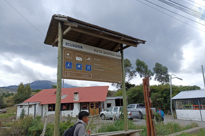Toacaso. Un cartel turístico ubica a la ruta Qhapaq Ñan en el pueblo.