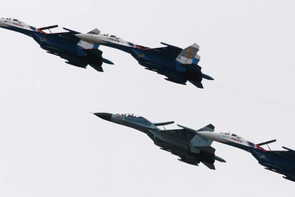 Imagen referencial de aviones caza de origen ruso.