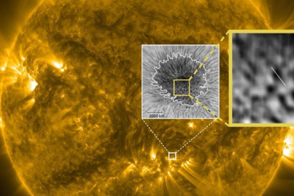 Fotograma de la serie temporal analizada mostrando la región de la umbría de la mancha así como la fotosfera circundante.