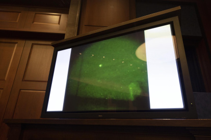Vista de un fenómeno aéreo sin identificar presentado ante un comité del Congreso estadounidense, en una fotografía de archivo.