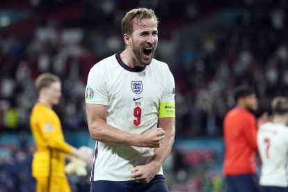 El delantero de Inglaterra, Harry Kane, celebrando el pase a la final de la Eurocopa de naciones.