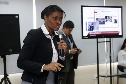 La actual fiscal general del Estado Diana Salazar, cuando era aspirante para ejercer ese cargo