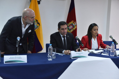 Anuncio. El perito Roberto Meza durante la presentación del diagnóstico sobre la información en el caso Gabela.