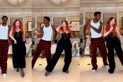 Madonna al ritmo de la salsa colombiana de Joe Arroyo en su cuenta de Tik tok.
