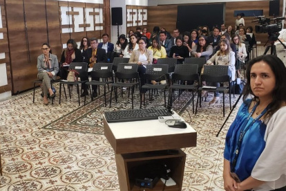 Representantes universitarios compartieron los resultados de un protocolo para prevenir el acoso sexual, el 30 de mayo de 2023, en Quito.