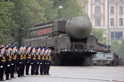 Imagen de un misil nuclear estratégico RS-24 Yars ruso.