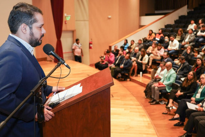 Cristian Torres, secretario de Gestión de Riesgos, en la presentación del Plan Nacional Para la Reducción de Riesgos