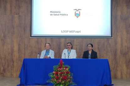 Lucy Jurado (c), coordinadora zonal 8 del Ministerio de Salud Pública.