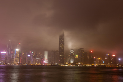 En la imagen de archivo, zona residencial y comercial en Hong Kong, China.