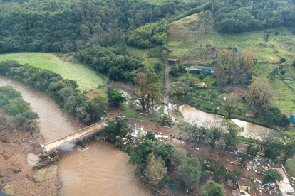 Brasil. Algunas zonas del Municipio de Caraá quedaron devastadas. Casas y puentes destruidos.
